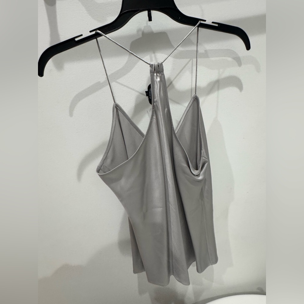 Theory silk grey top